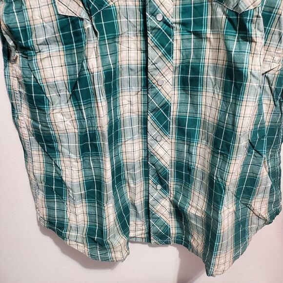 Preowned levis woven plaid button down Shirt size Xl color green/Beige - Picture 5 of 14